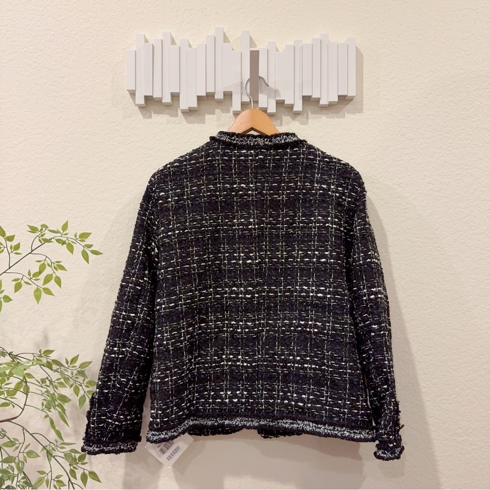 J.Ing Black Tweed Round Neck Jacket Outwear Size Xxl Nwt — image 8 of 8